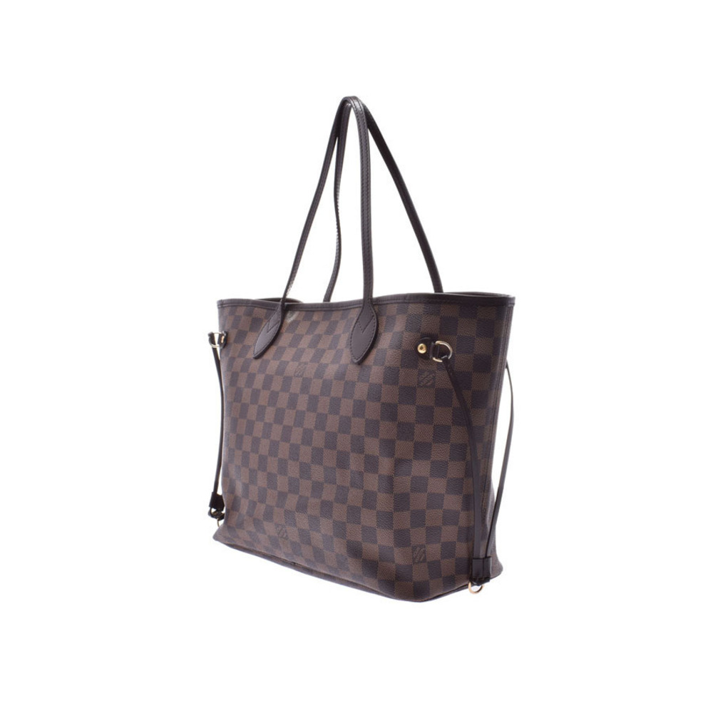 Louis Vuitton Damier Neverfull Brown Leather Tote Bag - Picture 2 of 12
